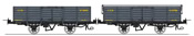 Set of 2 Gondola Wagon with brakes, Dark grey Gv 5645 and with iron bar, grey Gv 5792